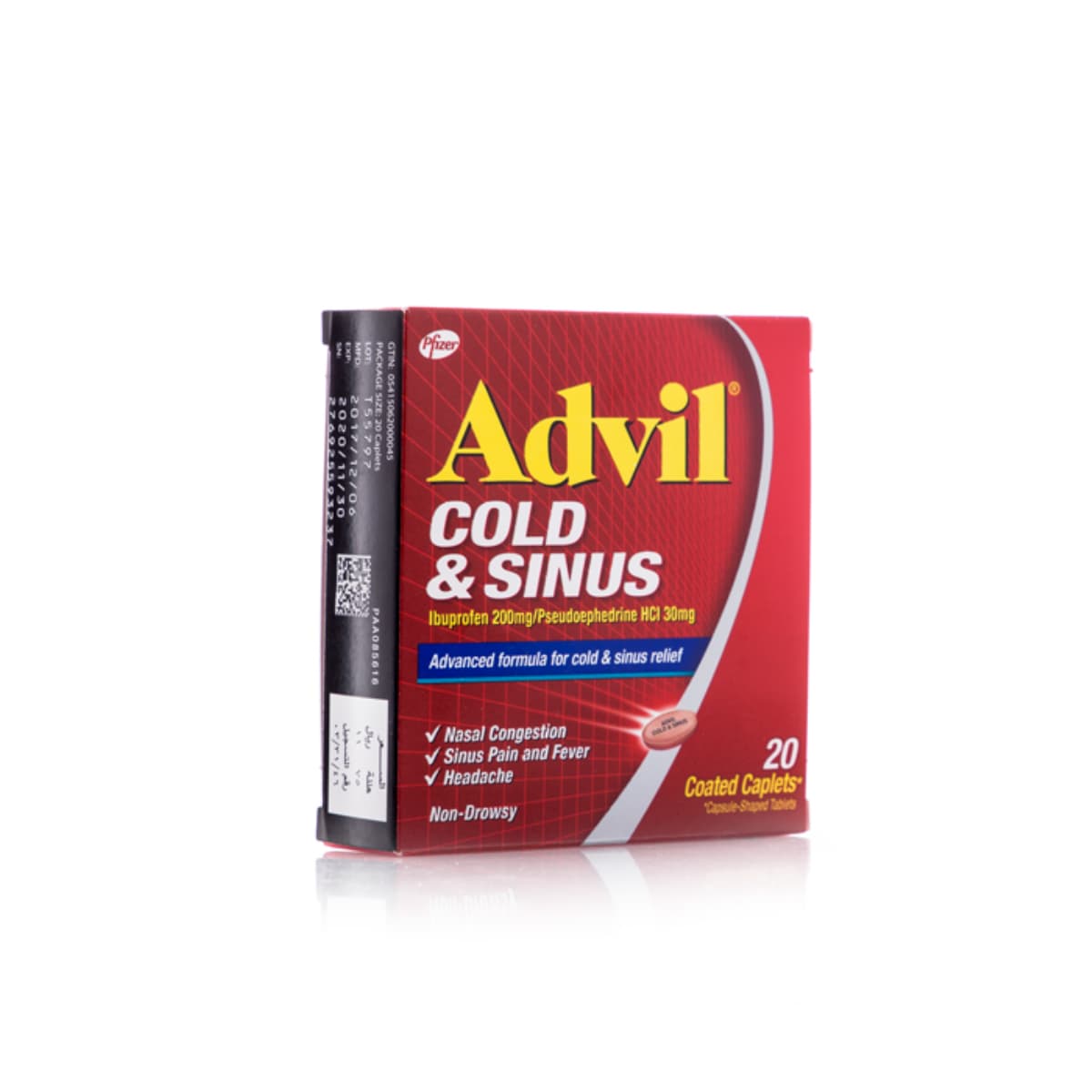 AdvilCold At Sinus, Pinapaginhawa ang Mga Karaniwang Sintomas ng Sipon - 20 Tablet (Larawan 1 ng 1)