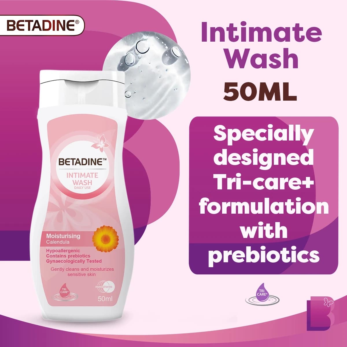 Betadine، Intimate Wash، Moisturizing Calendula - 50 ملی لیٹر (تصویر 3 از 3)