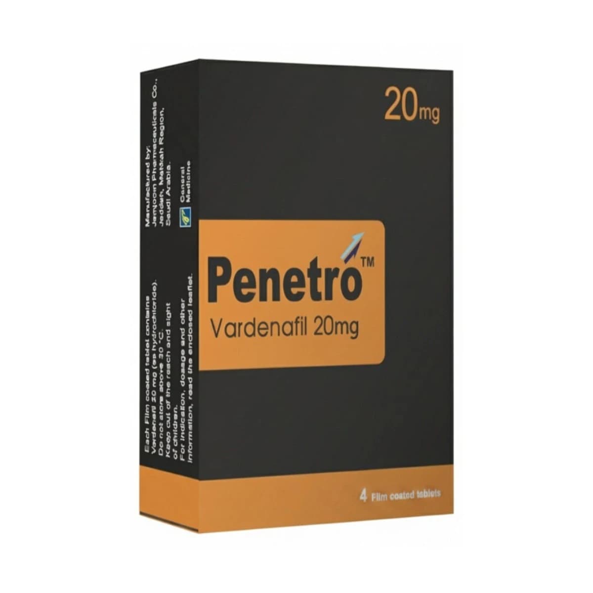 Penetro, Vardenafil, 20 Mg, Tablets - 4 Tablets (Image 1 of 1)