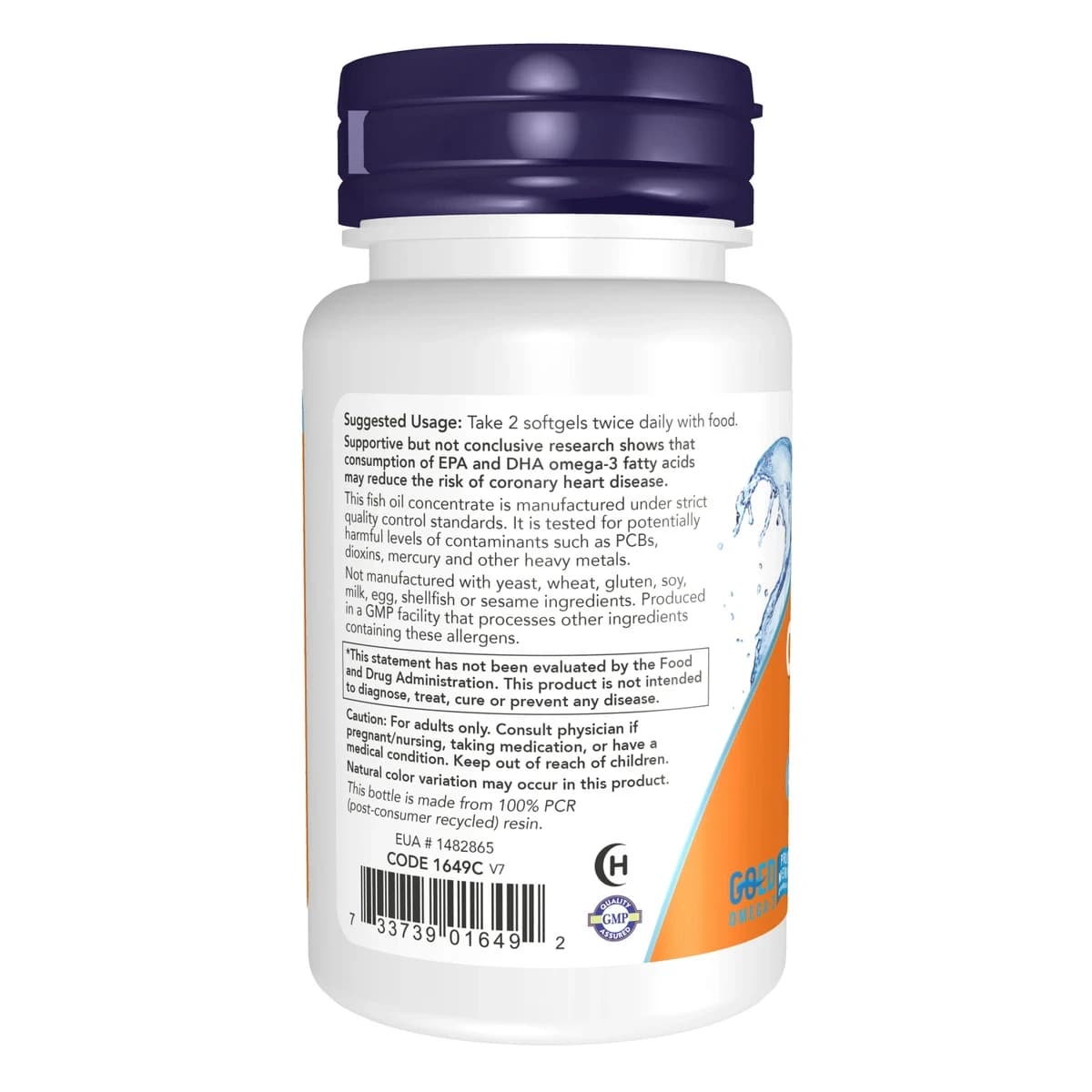 Now, Omega-3 1000Mg, Cardiovascular Support - 30 Softgel (Larawan 1 ng 2)