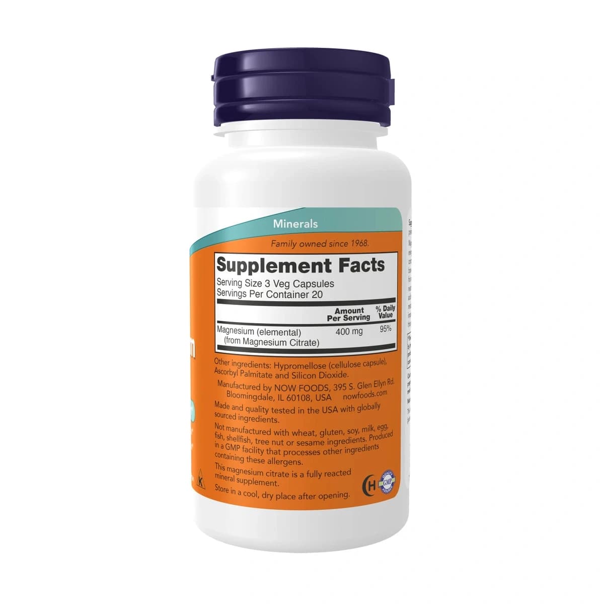 Now, Magnesium Citrate, Nervous System Support - 60 Capsule (Image 1 of 2)