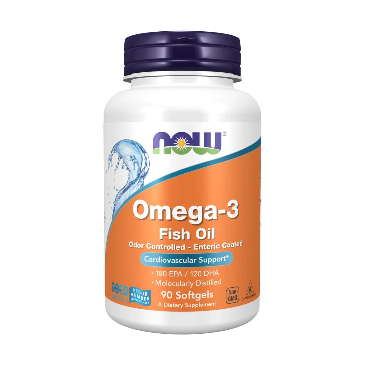 Now, Omega-3 Fish Oil, Cardiovascular Support - 90 Softgel (Image 2 of 2)