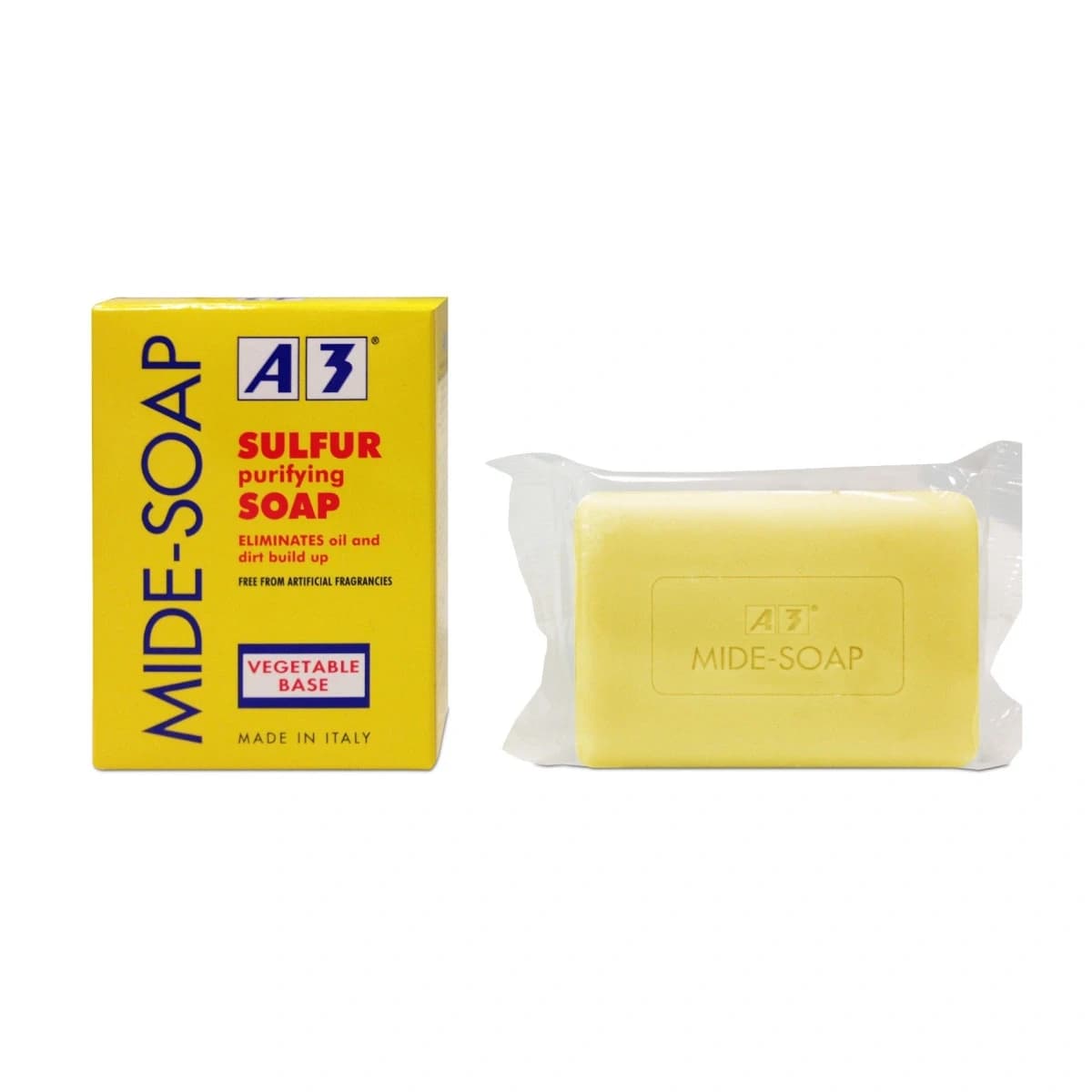 A3, Sulfur Bar Soap, Eliminates Oil & Dirt Build Up - 100 G (Image 1 of 3)