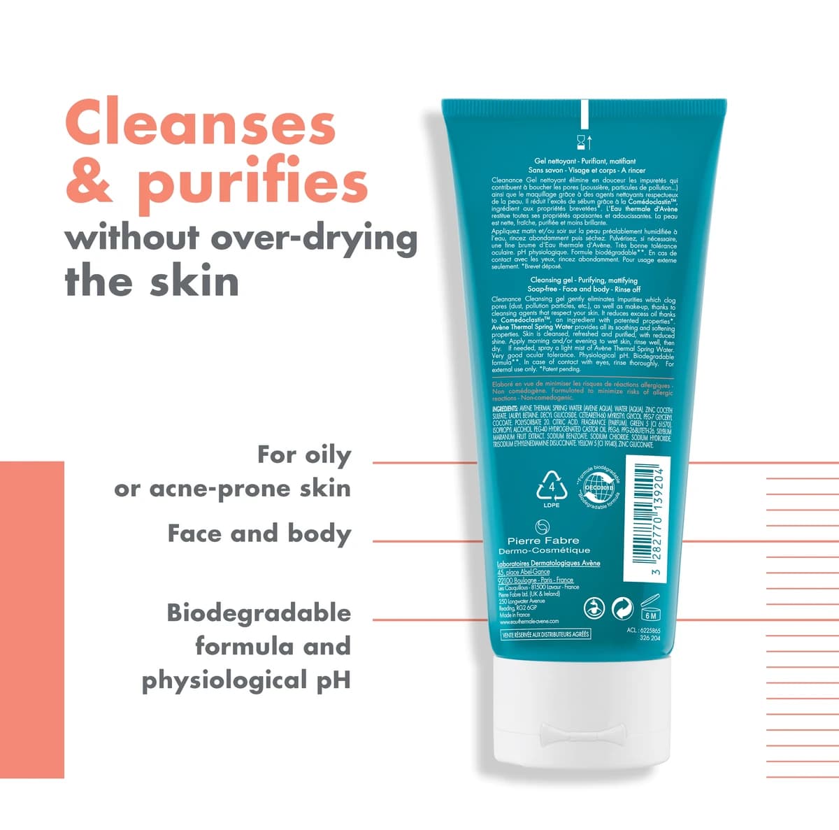 Avene, Cleanance, Cleansing Gel - 200 Ml (Image 3 of 5)