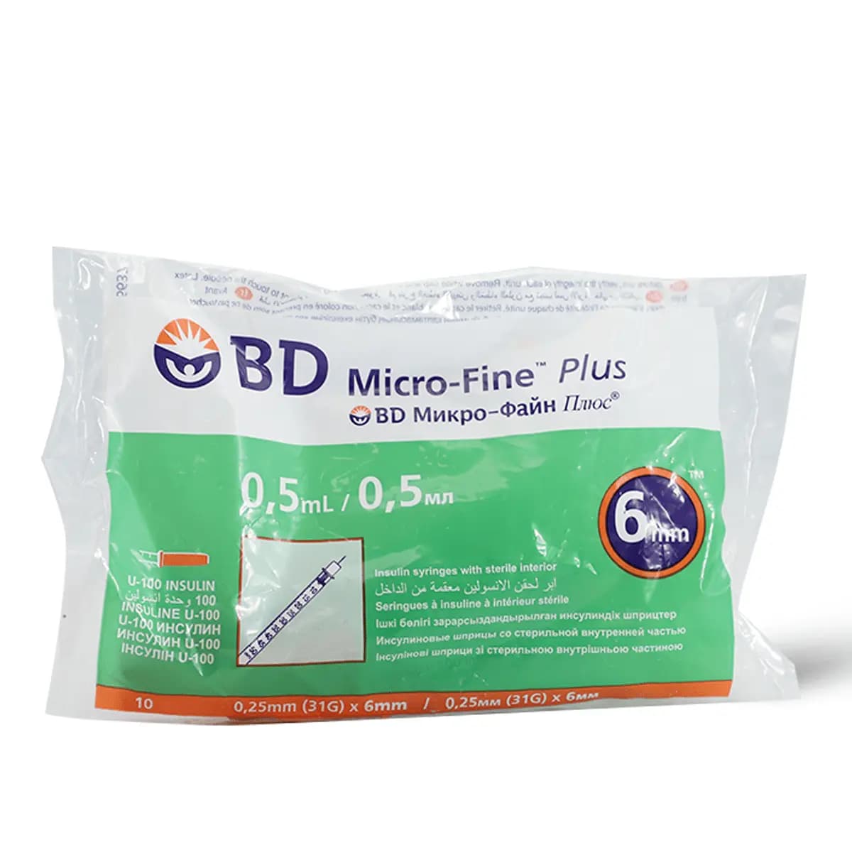 BD, Insulin Syringe 0.5 Ml Needle 6Mm - 10 Pcs (Image 2 of 2)
