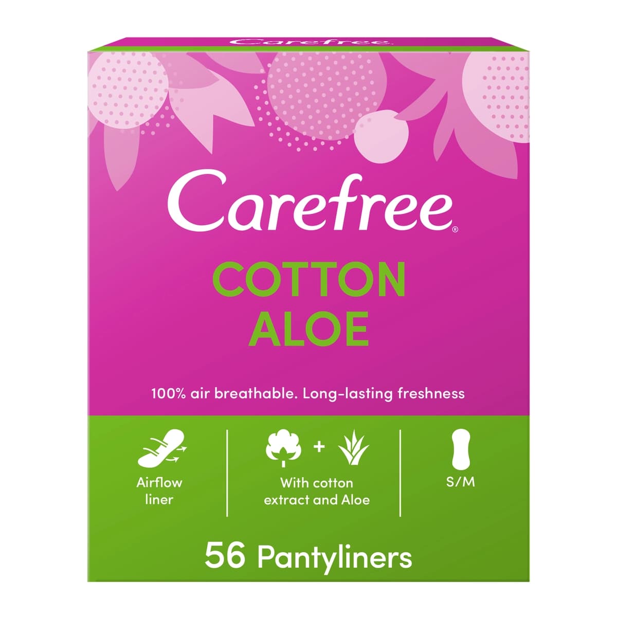 Carefree, Pantyliners Cotton Aloe - 56 Pcs (चित्र 2 / 2)