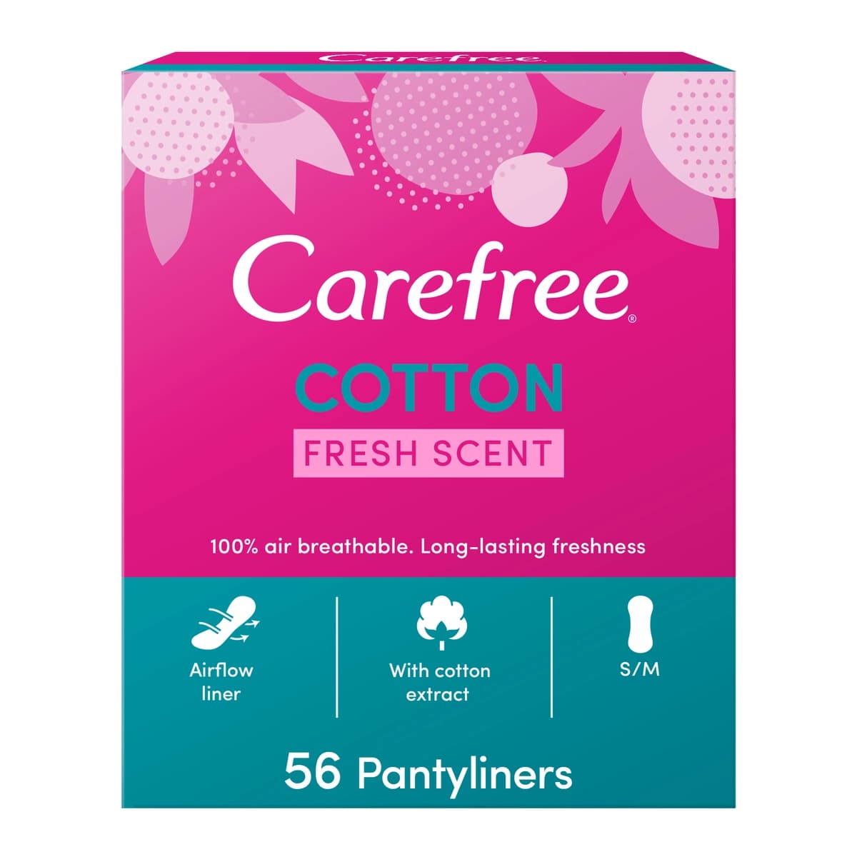 Carefree, Pantyliners Cotton Fresh Scent - 56 Pcs (Larawan 2 ng 2)