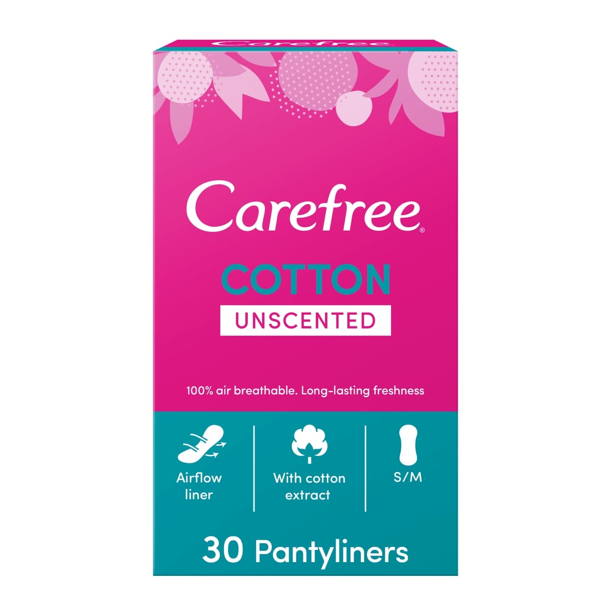 Carefree, Pantyliners Cotton Unscented - 30 Pcs (Image 2 of 2)
