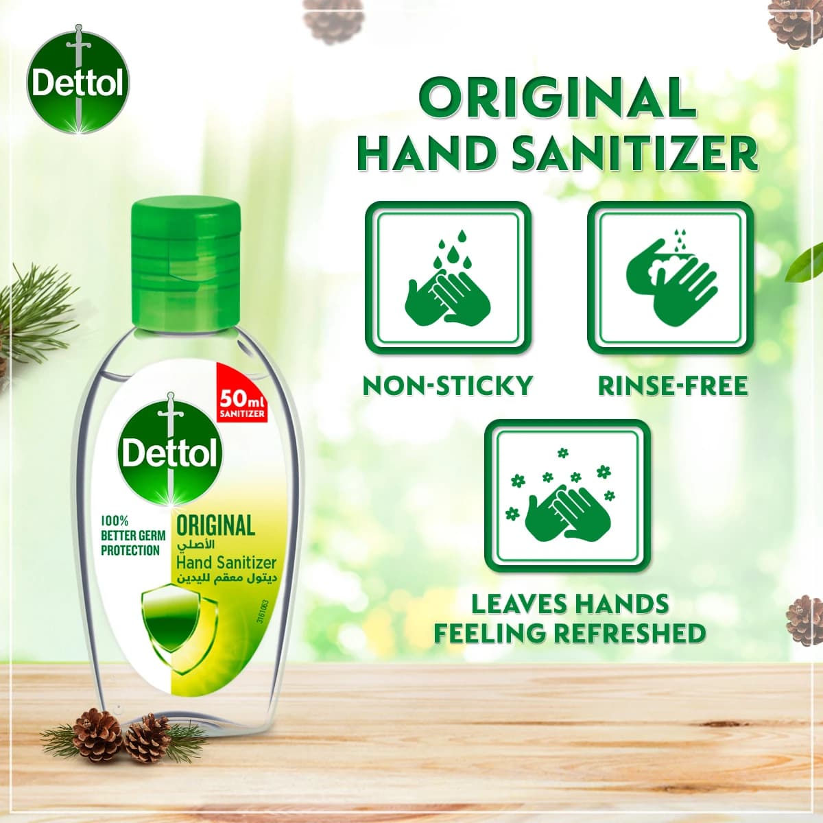 Dettol, Hand Sanitizer & Antiseptic Original - 50 Ml (Image 3 of 5)