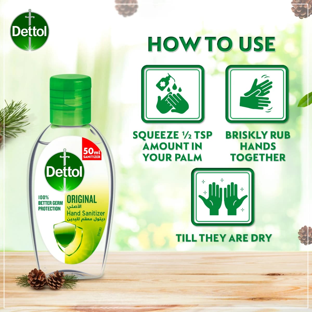 Dettol, Hand Sanitizer & Antiseptic Original - 50 Ml (Image 4 of 5)