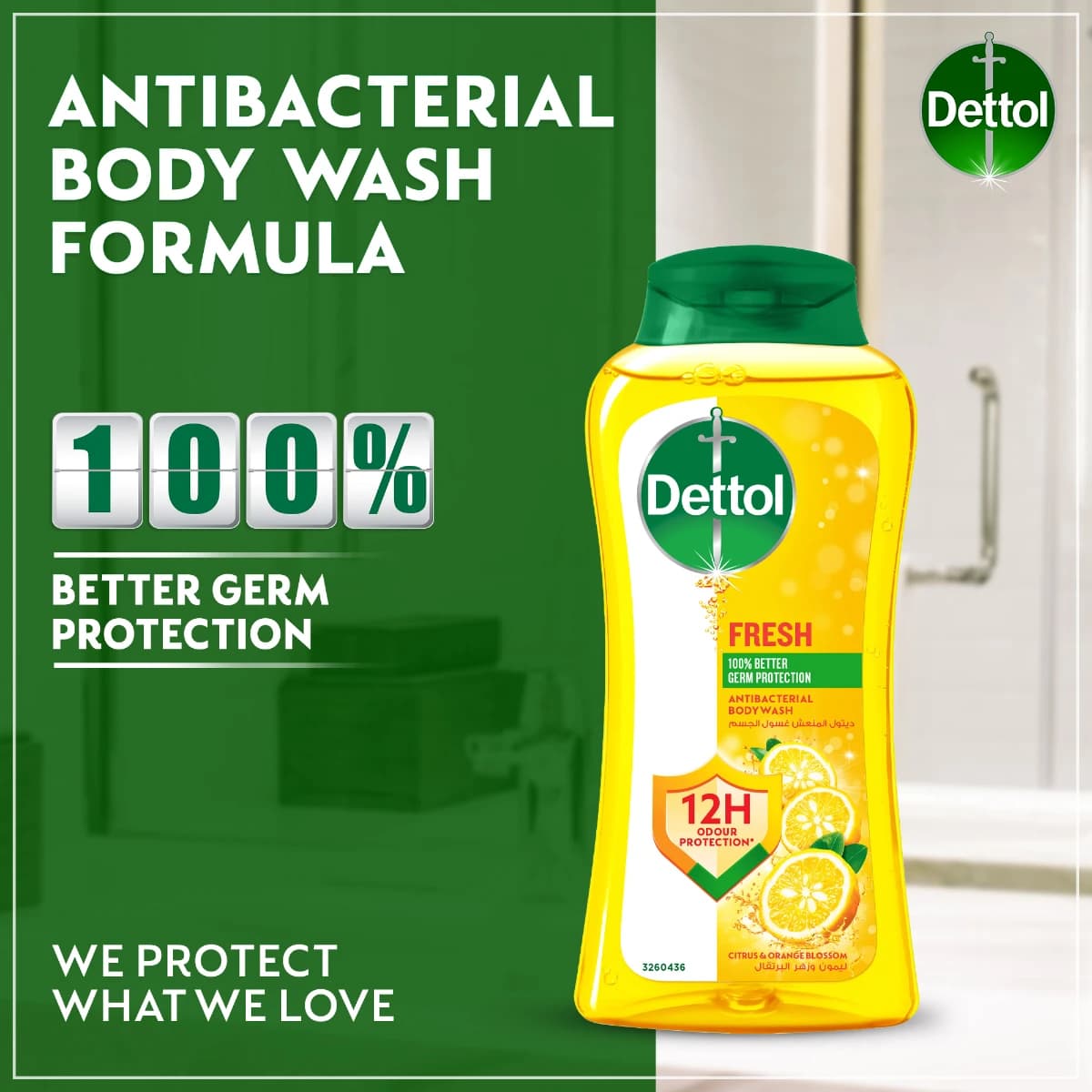 Dettol Fresh Shower Gel at Body Wash, Citrus at Orange Blossom, 250ml (Larawan 2 ng 5)