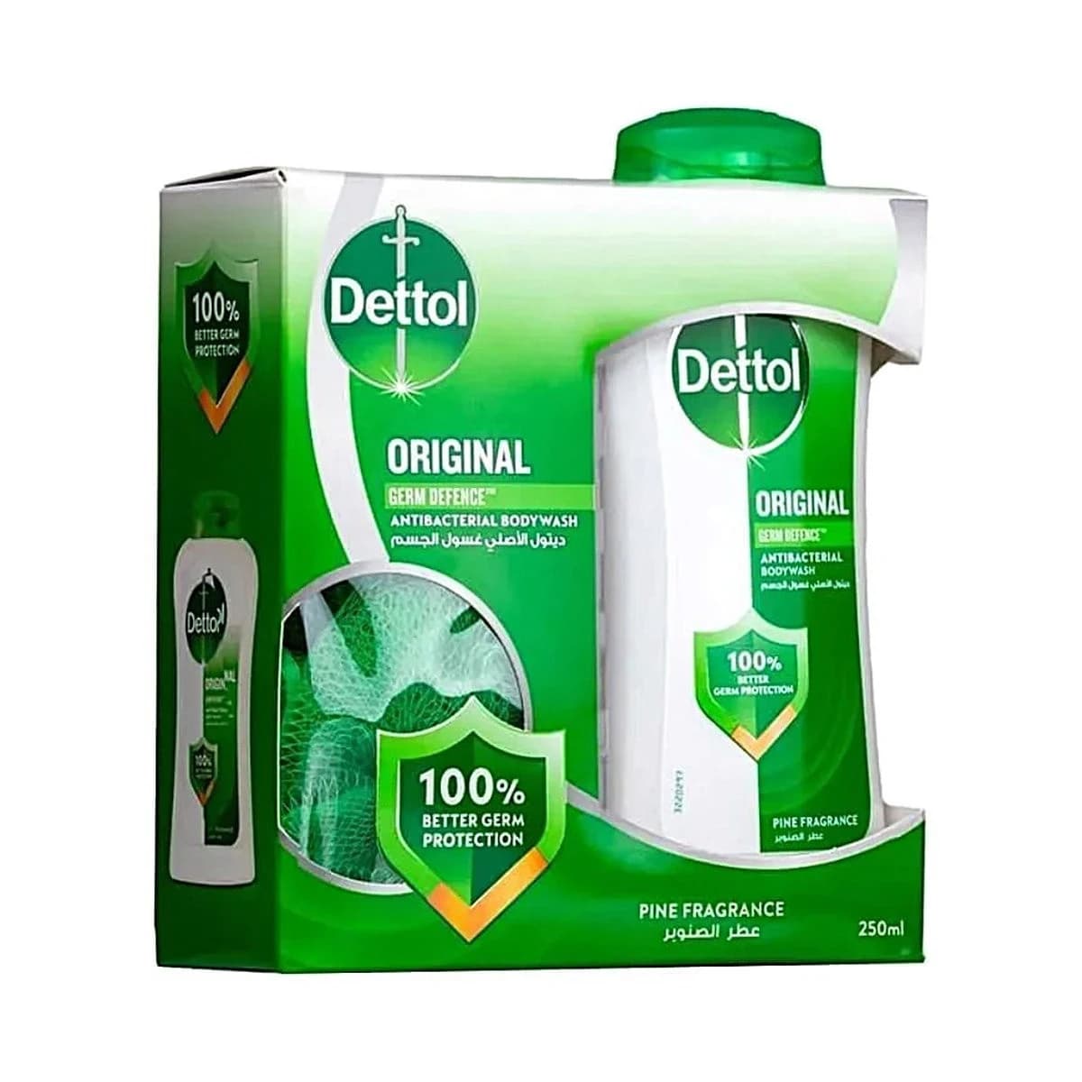 Dettol, Body Wash Original Pine Fragrance + Loofa - 1 Kit (Image 1 of 5)
