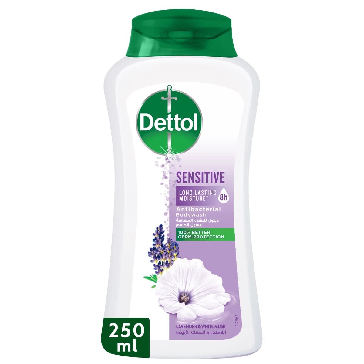 Dettol Sensitive Shower Gel at Body Wash, Lavender at White Musk Scent – 250 ml (Larawan 1 ng 5)