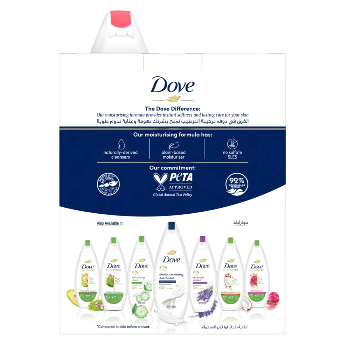 Dove Shower Gel Go Fresh, With Pomegranate at Lemon Verbena 250 Ml + Loofa - 1 Kit (Larawan 2 ng 2)