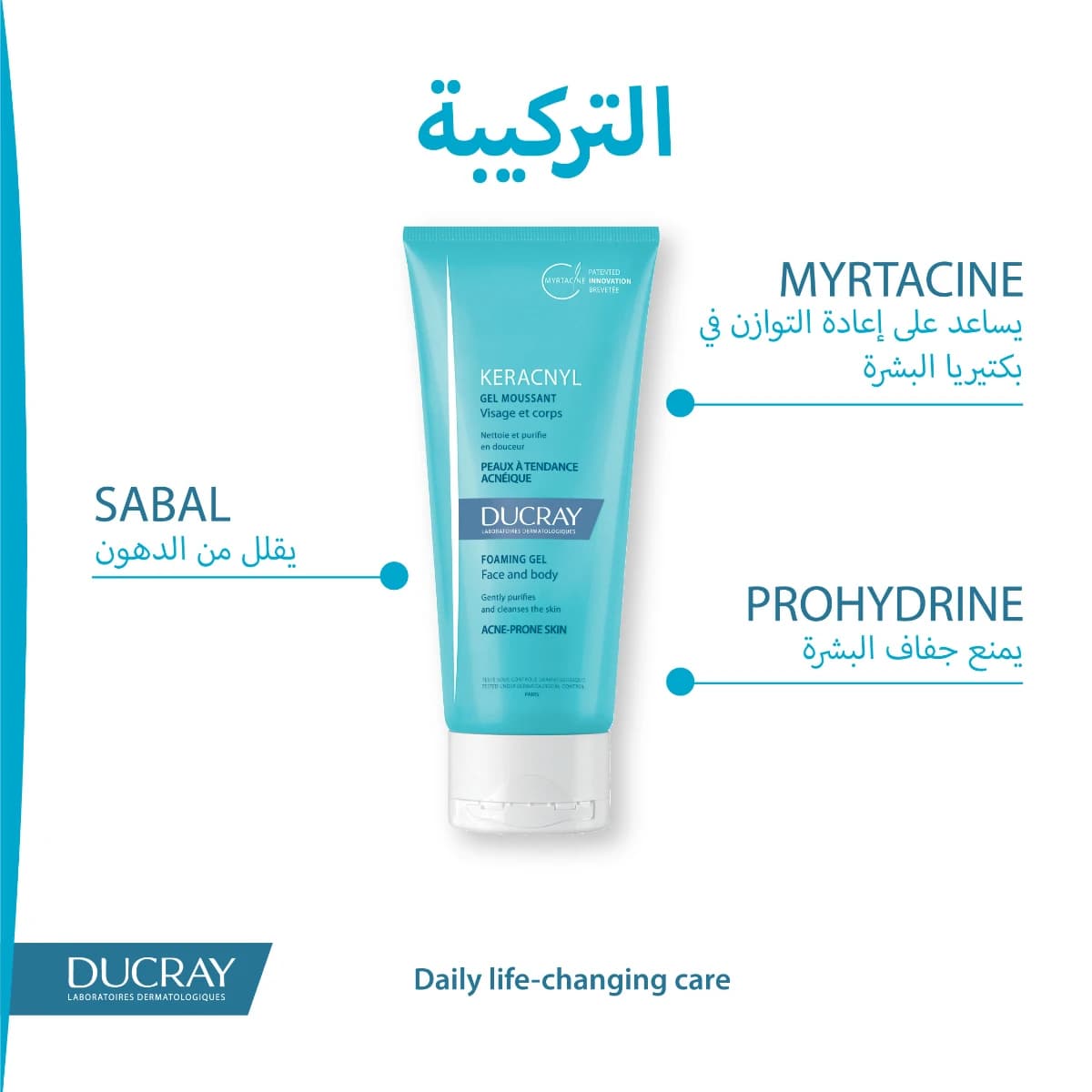 Ducray, Foaming Gel, Acne Oily Skin, Face & Body - 200 Ml (Image 3 of 4)