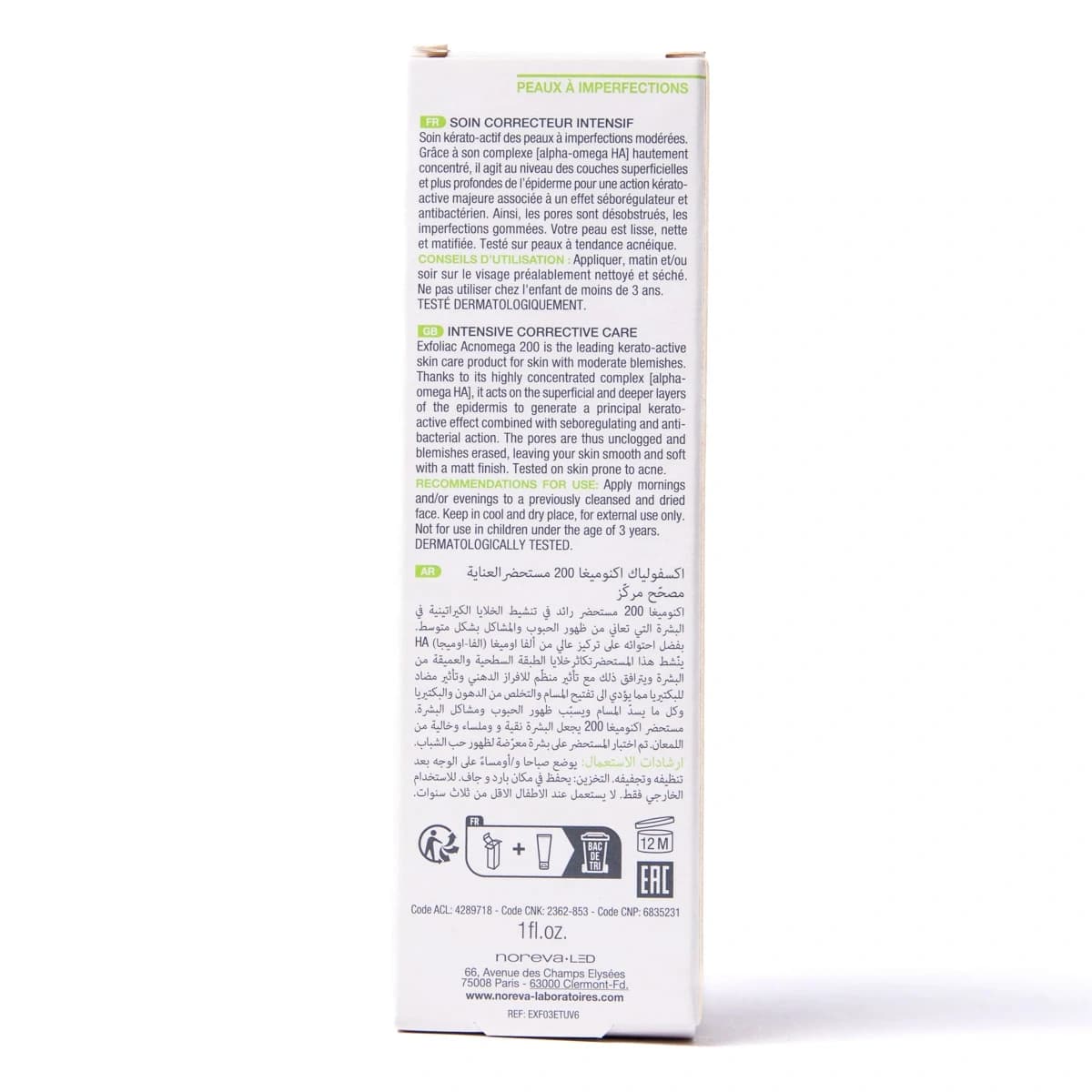 Noreva, Exfoliac Acnomega 200 Intensive Corrective Care - 30 Ml (Larawan 2 ng 3)