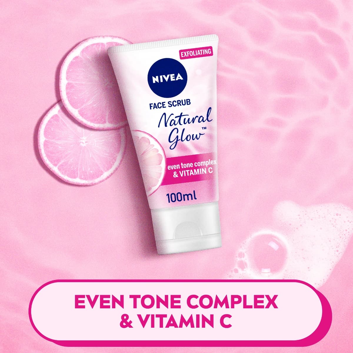 Nivea, Face Scrub Natural Fairness With Vitamin E & C - 100 Ml (Larawan 3 ng 5)