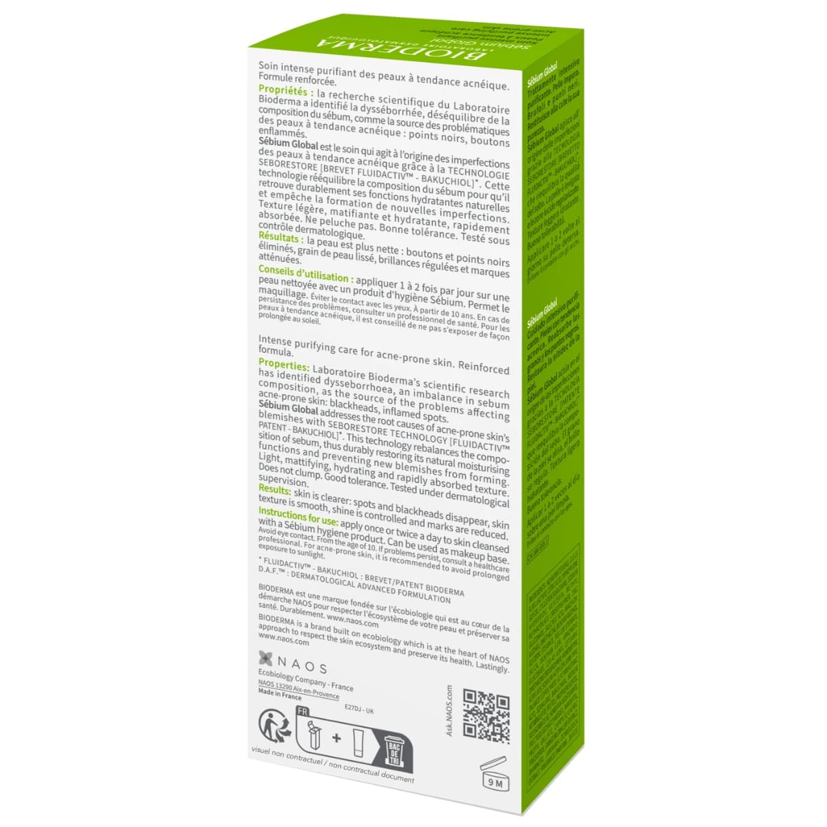 Bioderma Sebium Global Cover Cream For Blackheads And Pimples - 30 Ml (Larawan 2 ng 2)