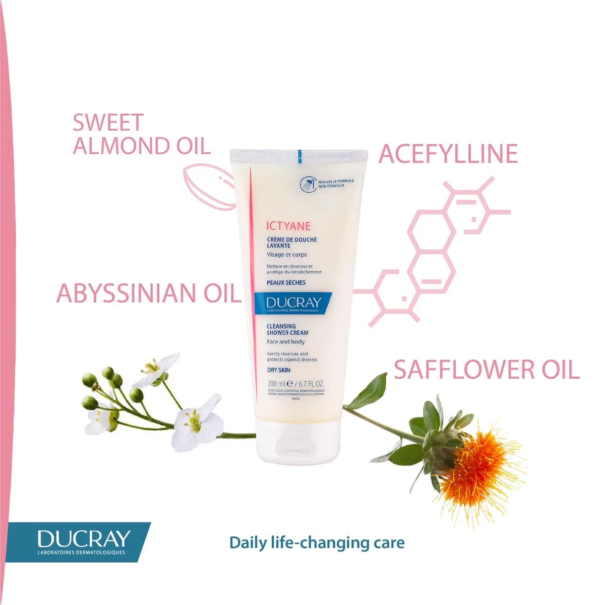 Ducray, Cleansing Shower Cream, Face & Body - 200 Ml (Image 4 of 5)