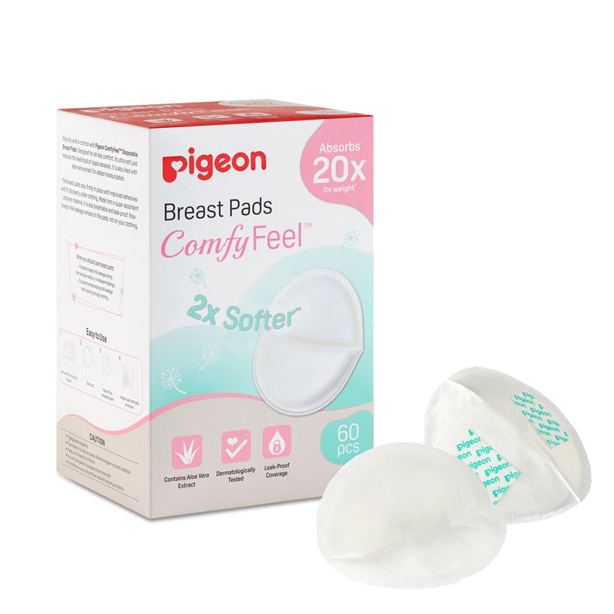 Pigeon, Nursing Pads Ultra Soft Very Thin For Breastfeeding Mothers - 60 Pcs (चित्र 2 / 2)
