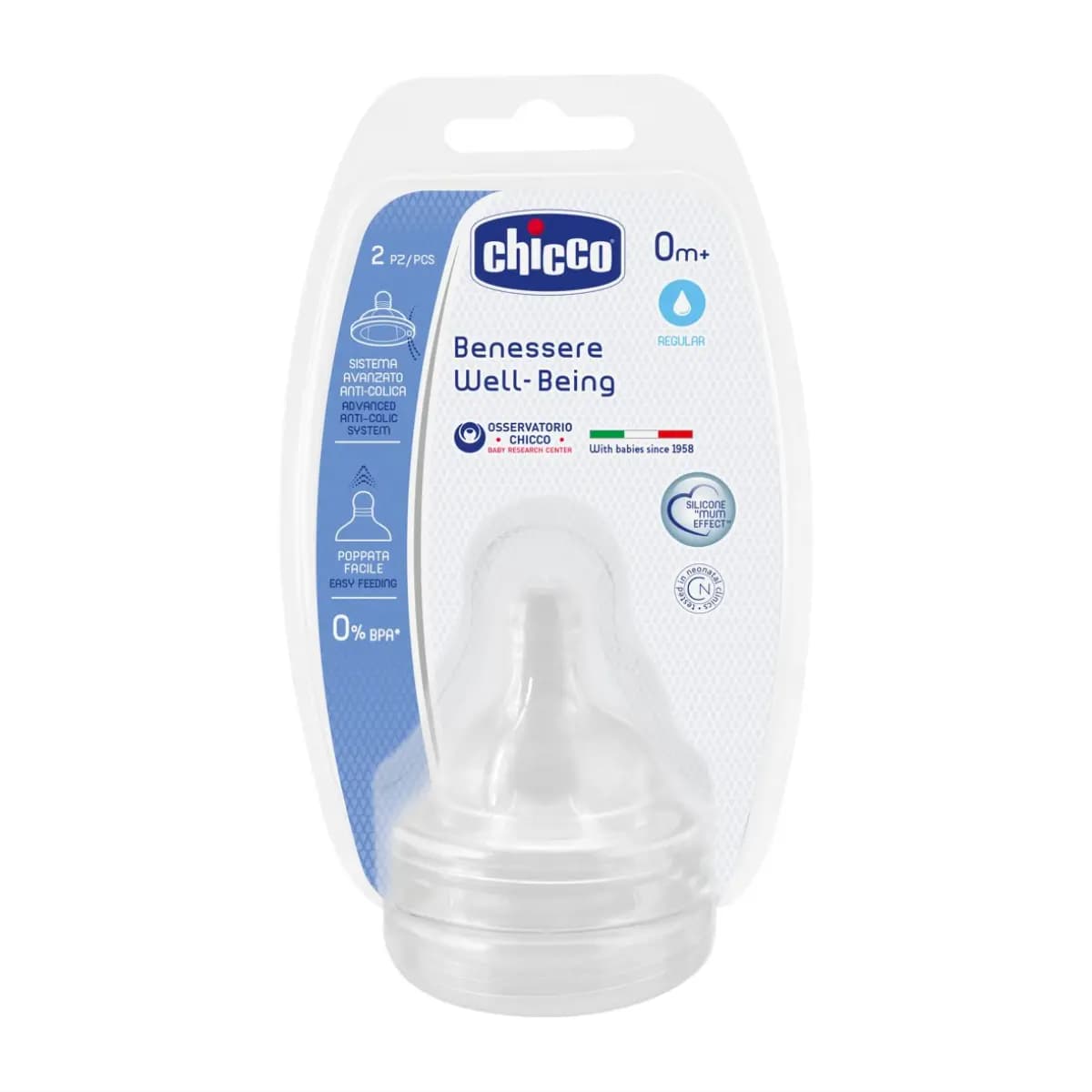 Chicco, Nipple 0M + Normal - 2 Pcs (Image 1 of 1)