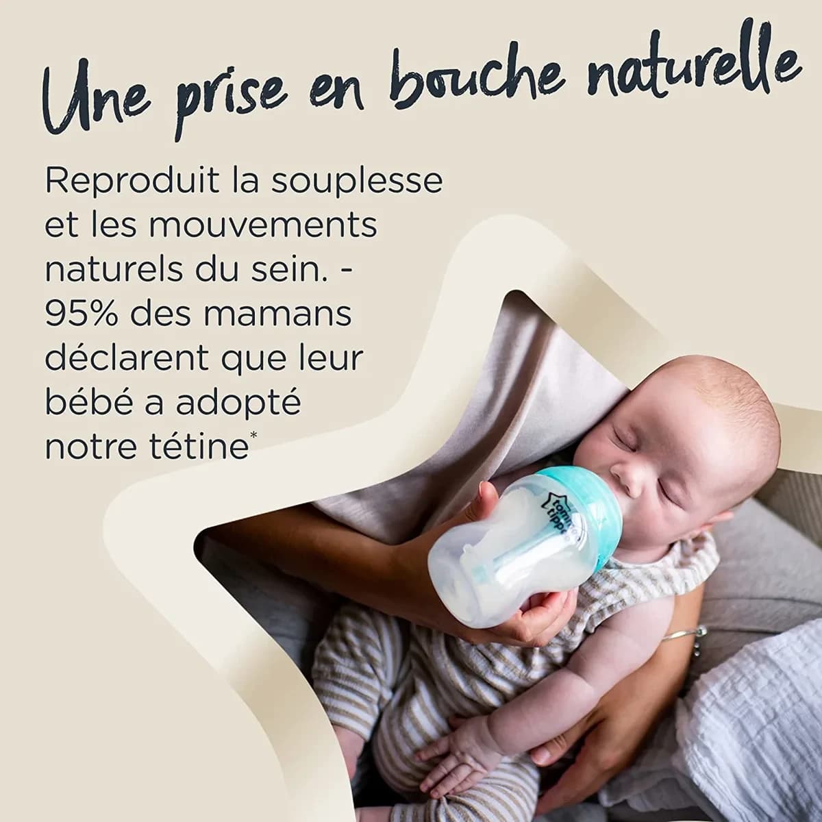 Tommee Tippee, Glass Baby Bottle, Anti-Colic, 0+ Buwan - 250 Ml (Larawan 3 ng 5)