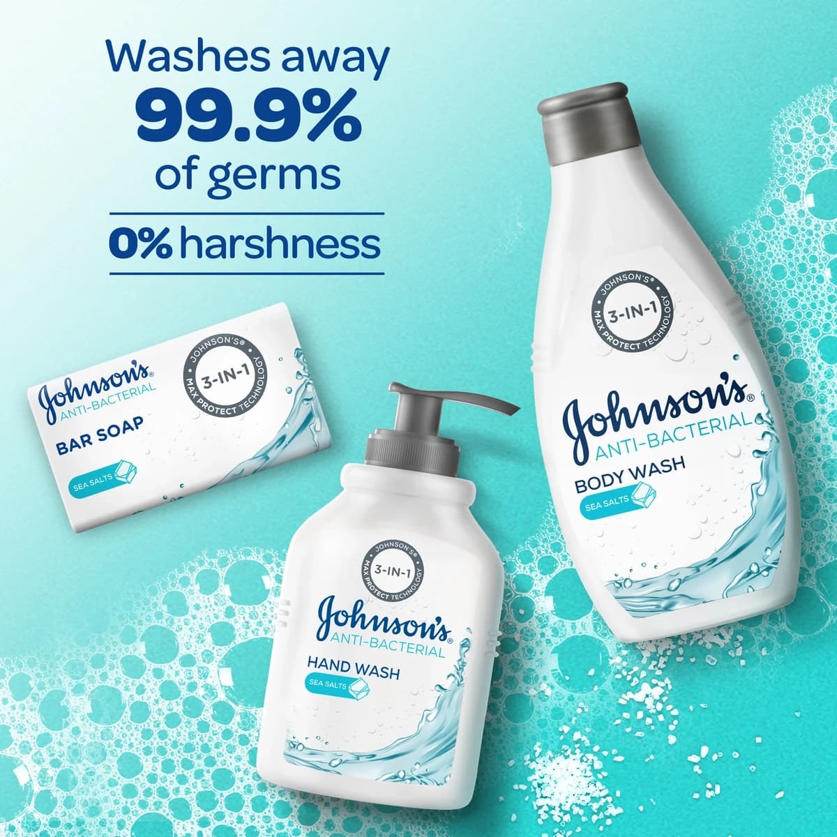 Johnsons, Hand Wash Anti Bacterial Sea Salts - 300 Ml (Larawan 2 ng 5)