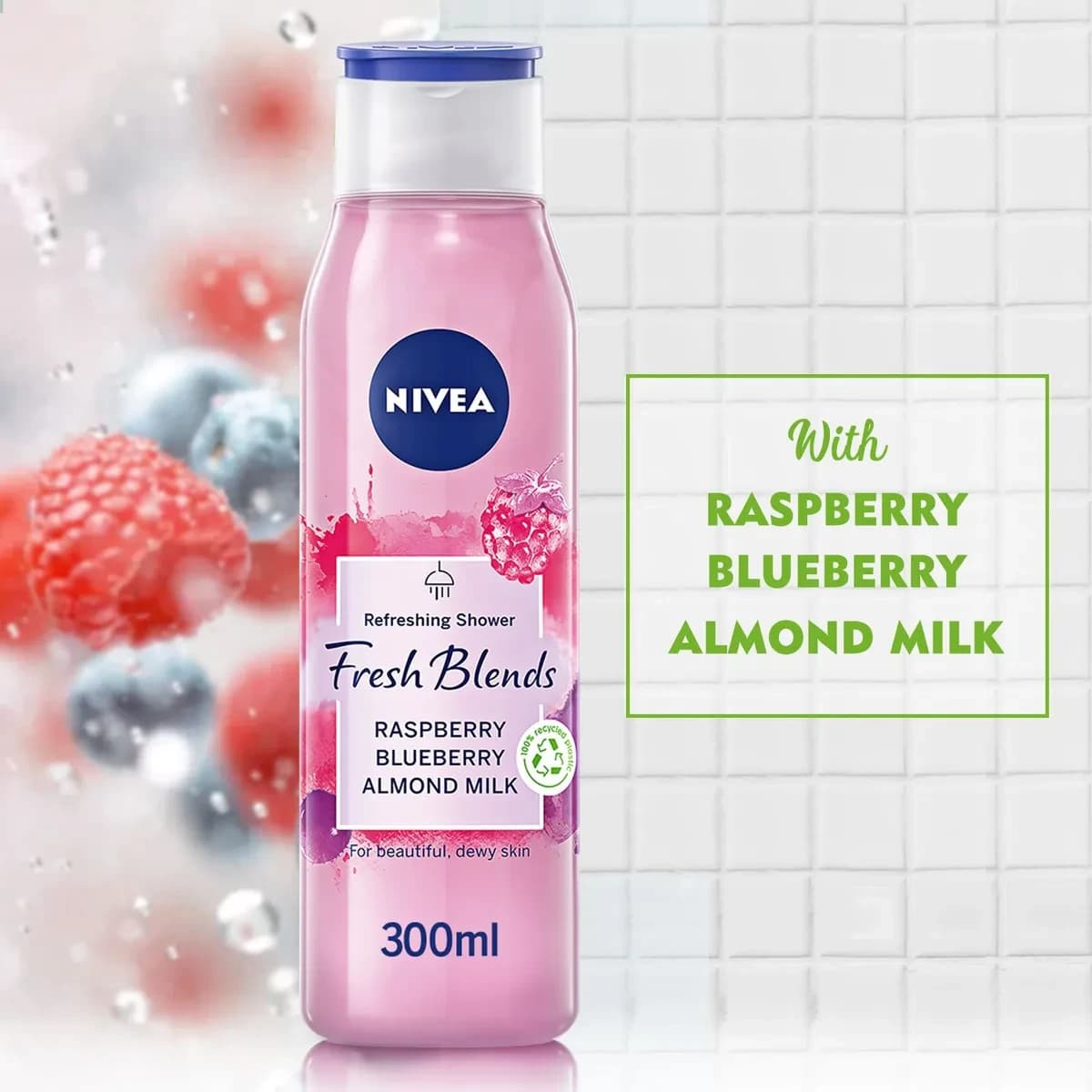 Nivea, Shower Gel Beautiful Dewy Skin Blueberry - 300 Ml (Larawan 2 ng 5)