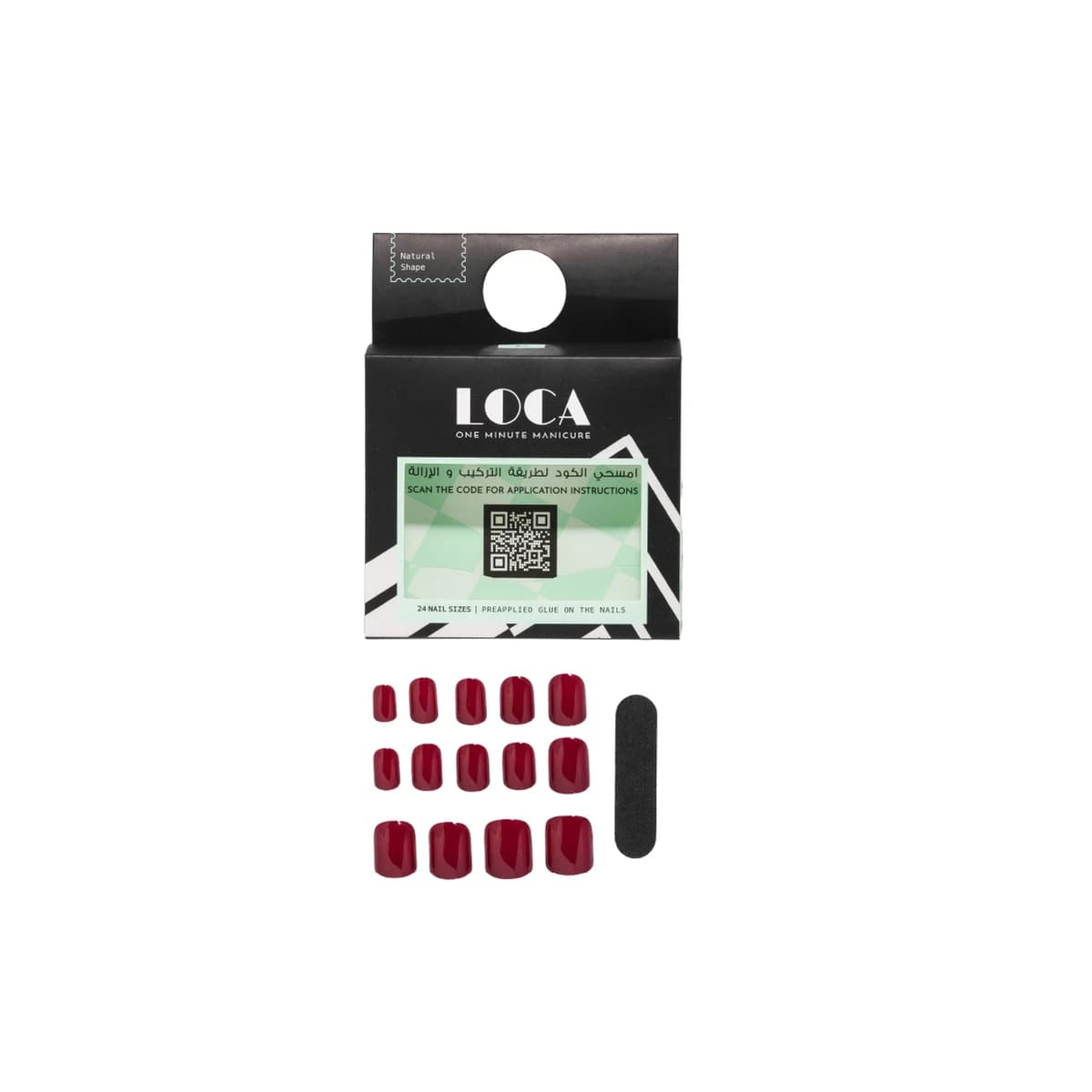 Loca, Press On Nails, Natural Shape, Rose Color - 24 Pcs (Image 1 of 2)