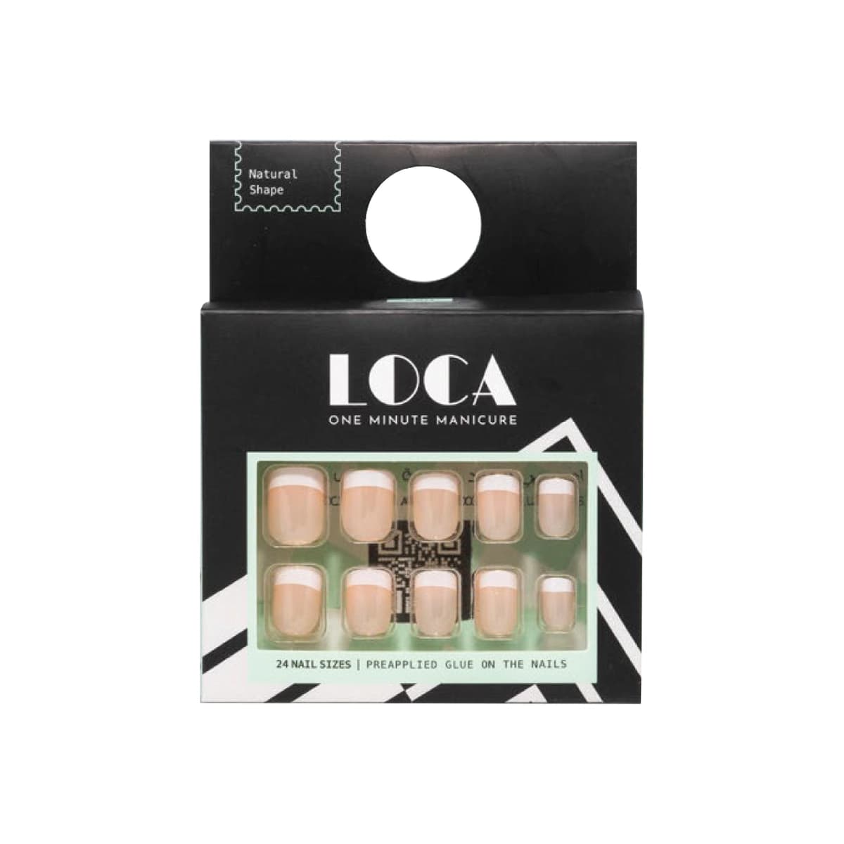 Loca, Press On Nails, Natural Shape, French Color - 24 Pcs (Image 2 of 2)