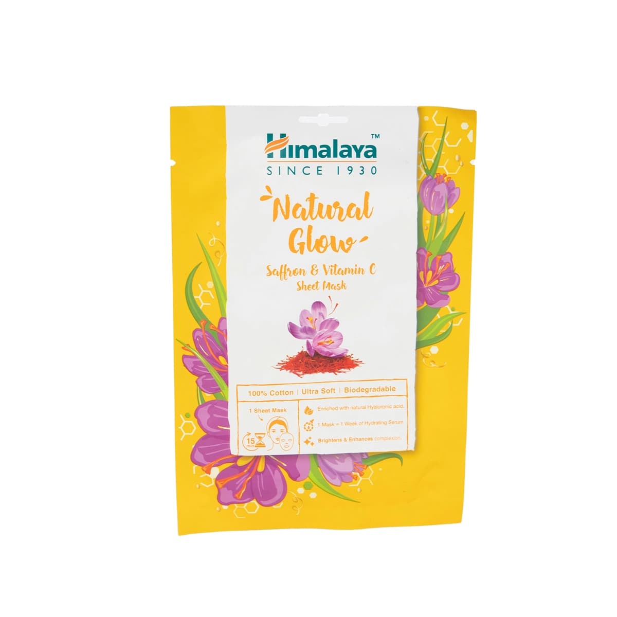 Himalaya, Face Sheet Mask, Saffron & Vitamin C - 30 Ml (Larawan 1 ng 1)