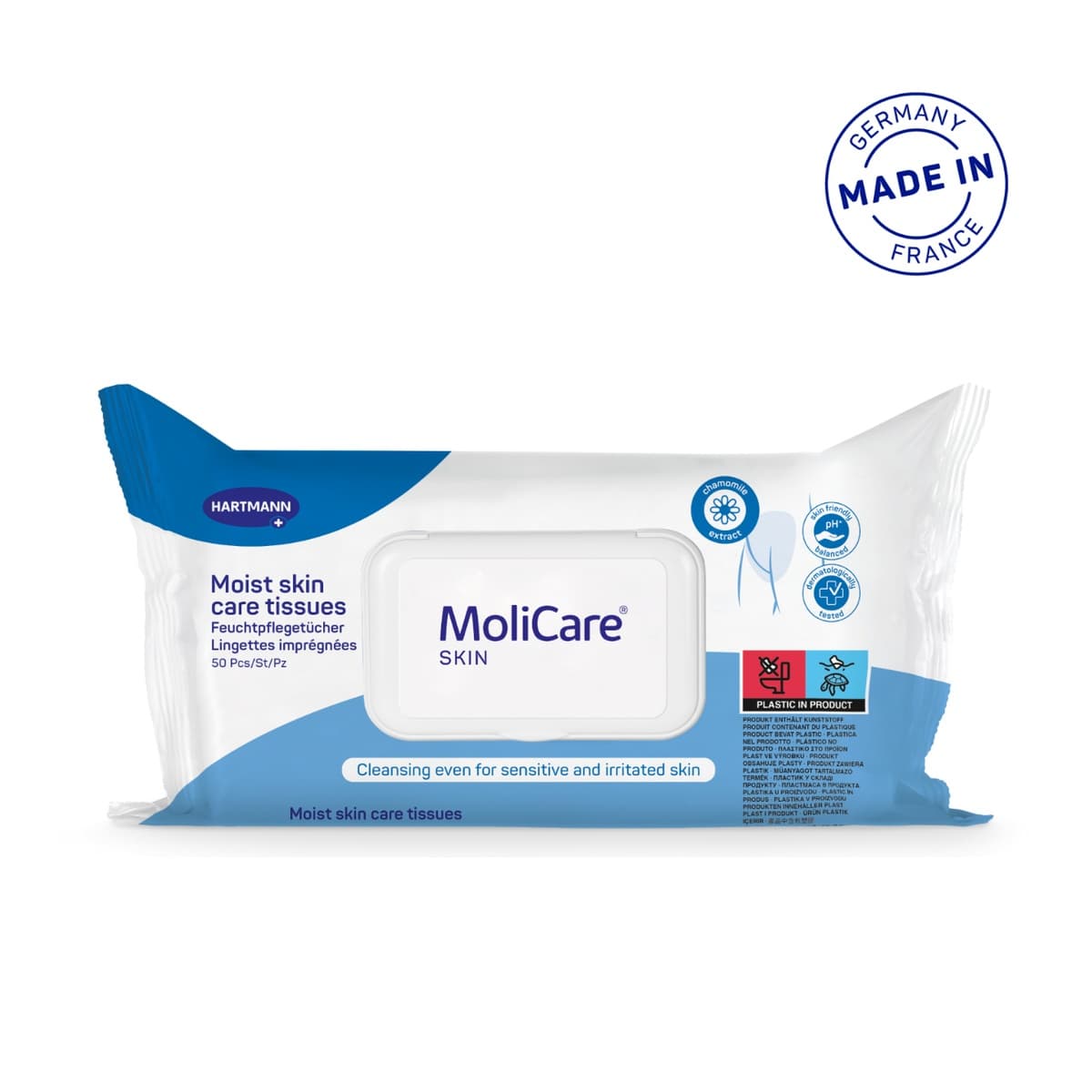 Molicare, Moist Tissue, Alcohol Free, Para sa Pangangalaga sa Balat, Para sa Geriatric - 50 Pcs (Larawan 2 ng 2)