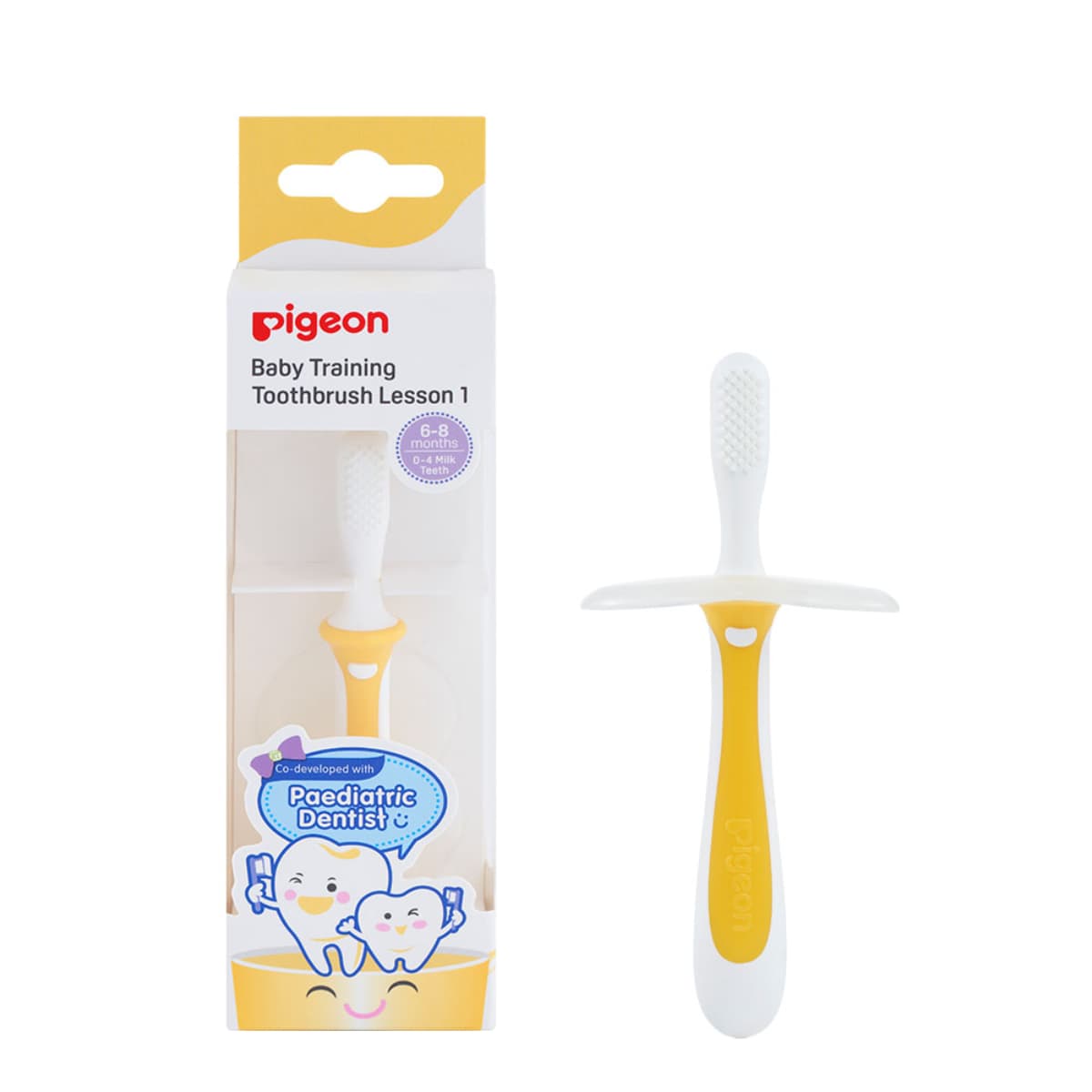 Pigeon, Baby Training Toothbrush - Months Yellow - Pc 6 8 1 (تصویر 2 از 2)