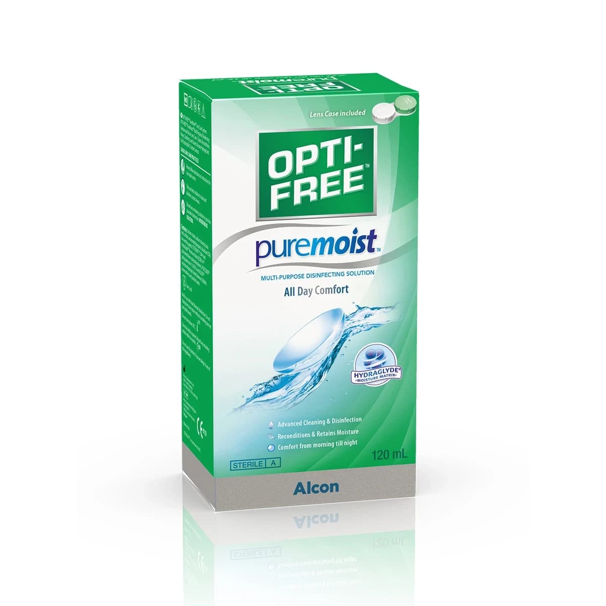 Opti Free, Pure Moist Lenses Solution All Day Comfort - 120 Ml (Image 1 of 2)