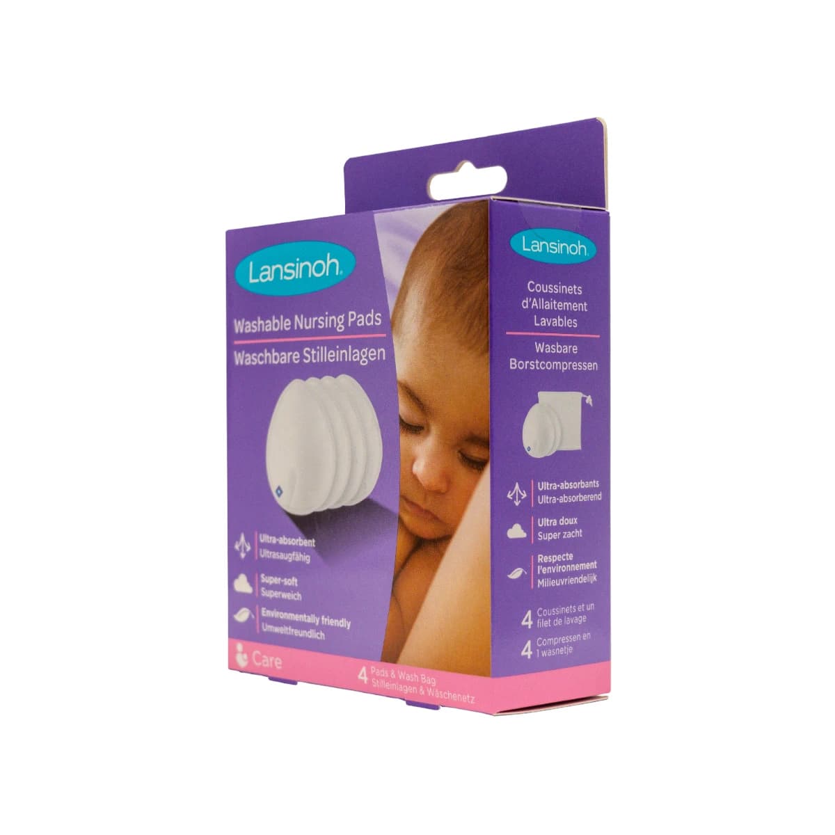 Lansinoh, Washable Nursing Pads Ultra Absorbent & Soft - 4 Pcs (Image 1 of 2)