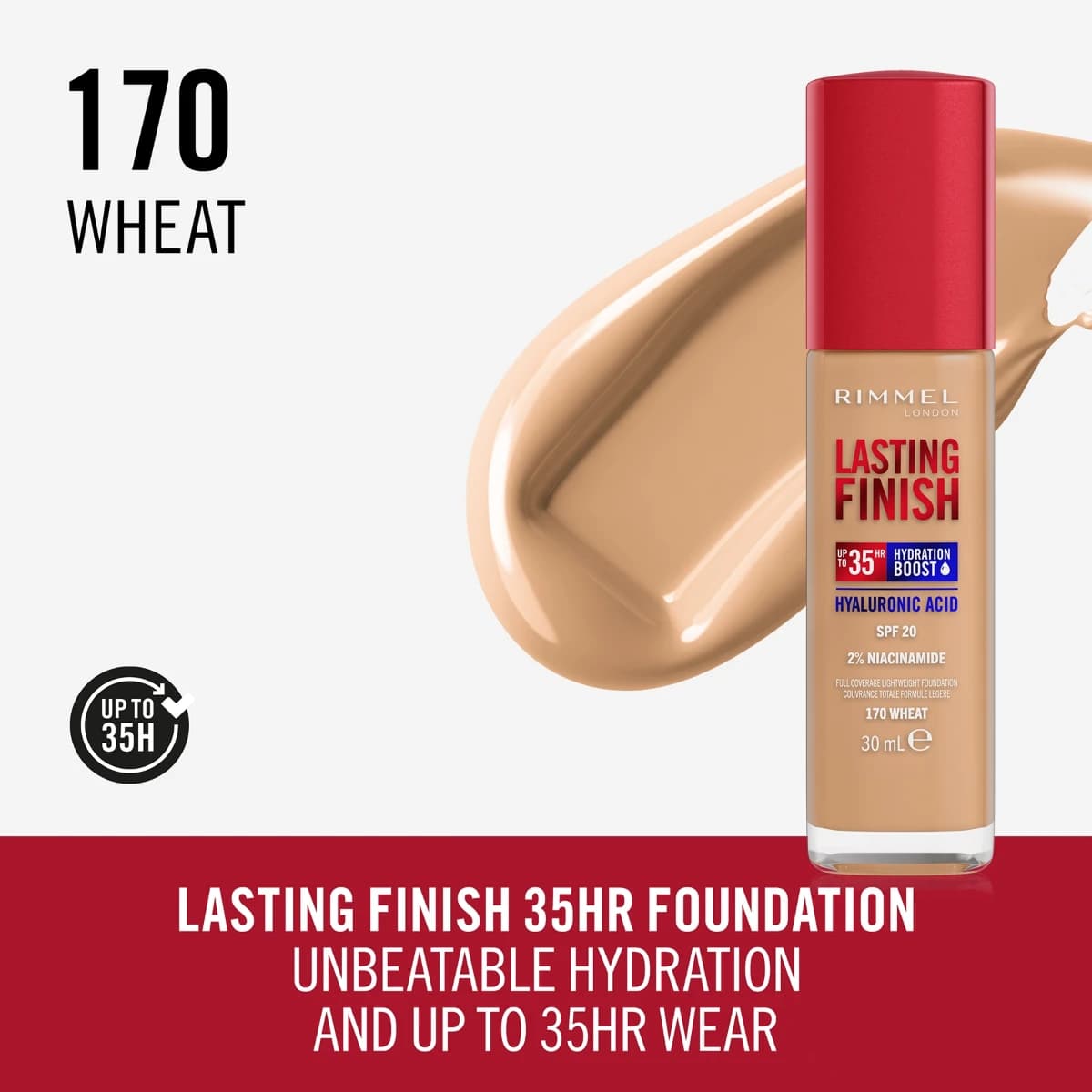 Rimmel, Lasting Finish Foundation Wheat 170 - 1 Pc (Image 1 of 2)