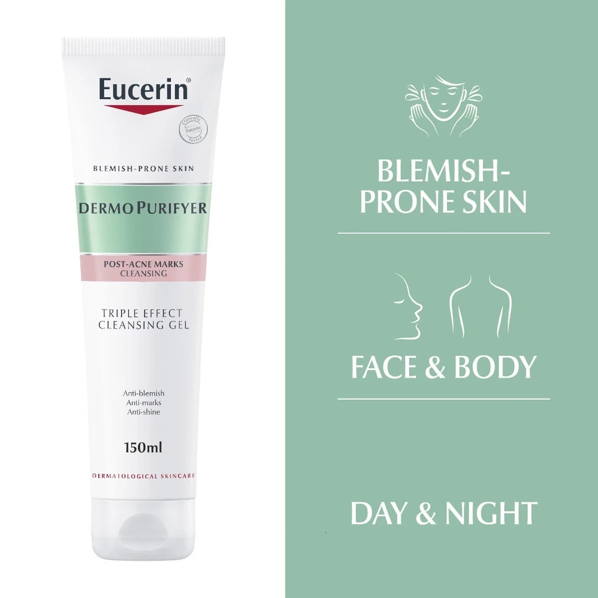 Eucerin, Dermo Purifyer, Triple Effect Cleanser Gel - 150 Ml (Image 5 of 5)