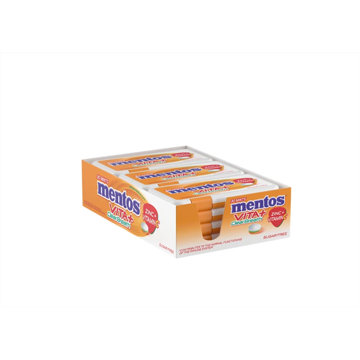 Mentos, Orange Mint Vitamin C & Zinc - 30 Pcs (Image 1 of 3)