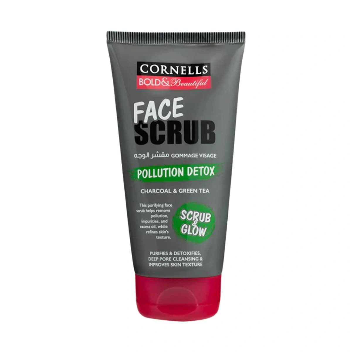 Cornells, Bold&Beautiful, Facial Scrub, Charcoal&Green Tea - 150 Ml (Larawan 1 ng 1)