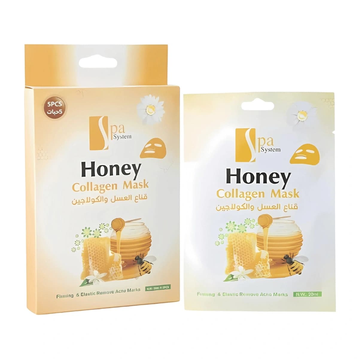Spa System, Facial Mask Honey & Collagen 28 Ml Packet - 5 Pcs (Larawan 1 ng 1)