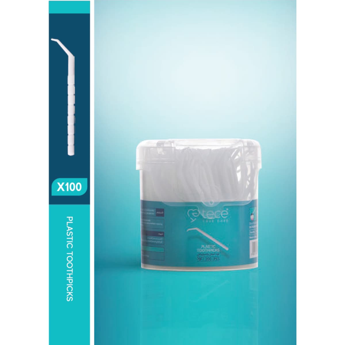 Tece, Flossers Toothpicks, Plastic, 2805 - 200 Pcs (Larawan 2 ng 2)