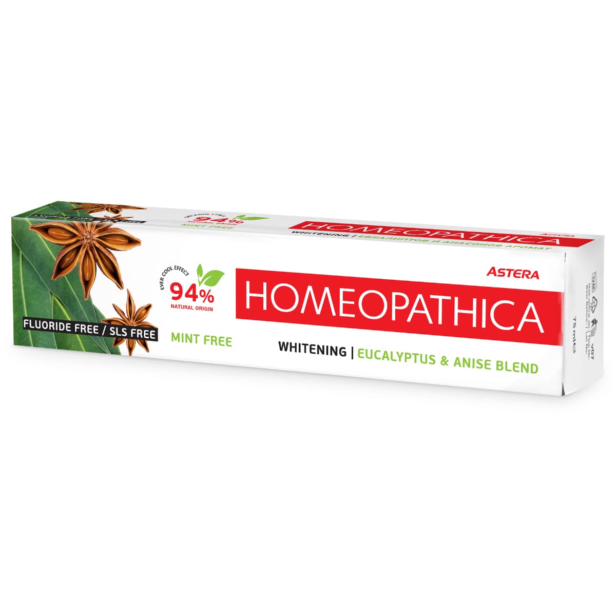 Astera, Toothpaste Homeopathica, Eucalyptus Whitening - 75 Ml (Larawan 2 ng 2)