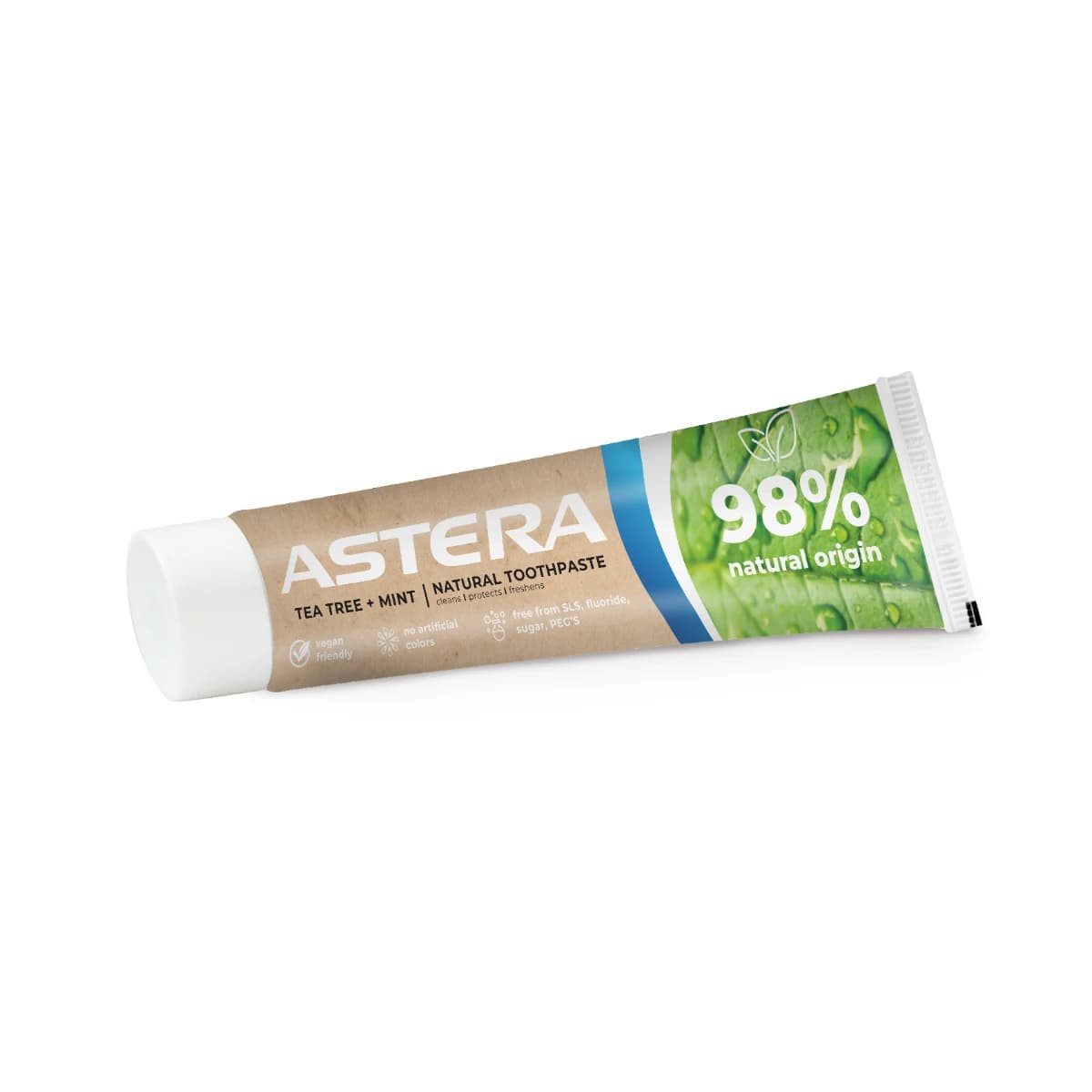 Astera, Toothpaste, Natural, With Tea Tree & Mint - 75 Ml (Larawan 1 ng 2)