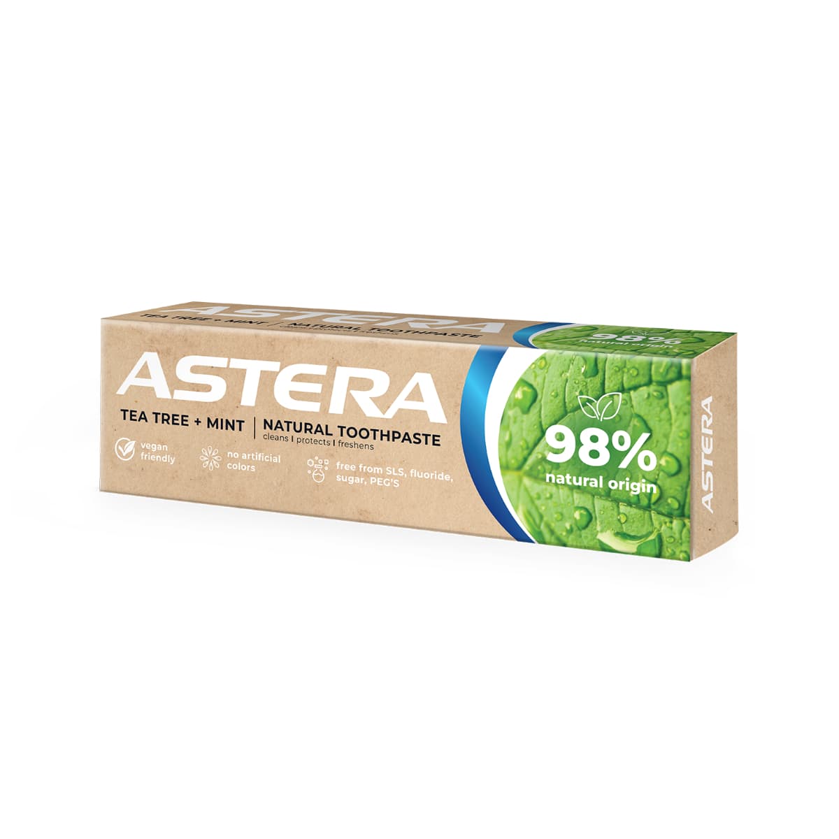 Astera, Toothpaste, Natural, With Tea Tree & Mint - 75 Ml (Larawan 2 ng 2)