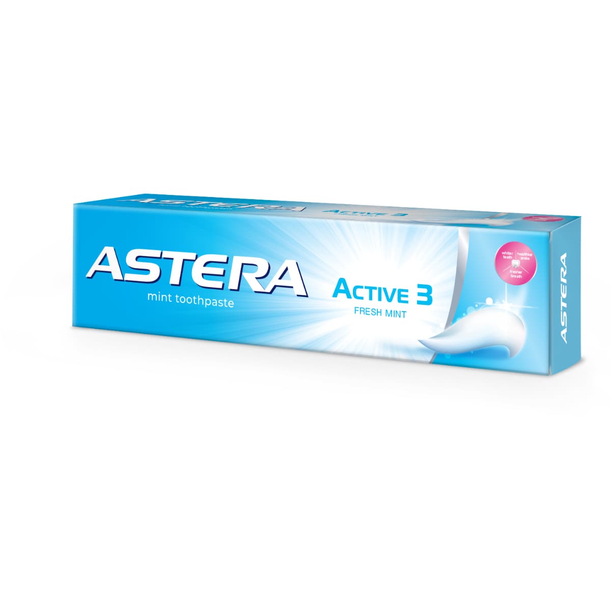 Astera, Toothpaste, Active 3, Fresh Mint - 110 Gm (Larawan 2 ng 2)