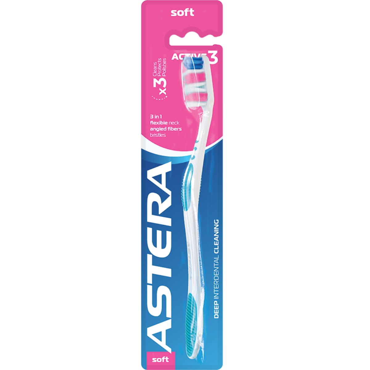 Astera, Toothbrush Active 3, Soft - 1 Pc (Larawan 1 ng 1)