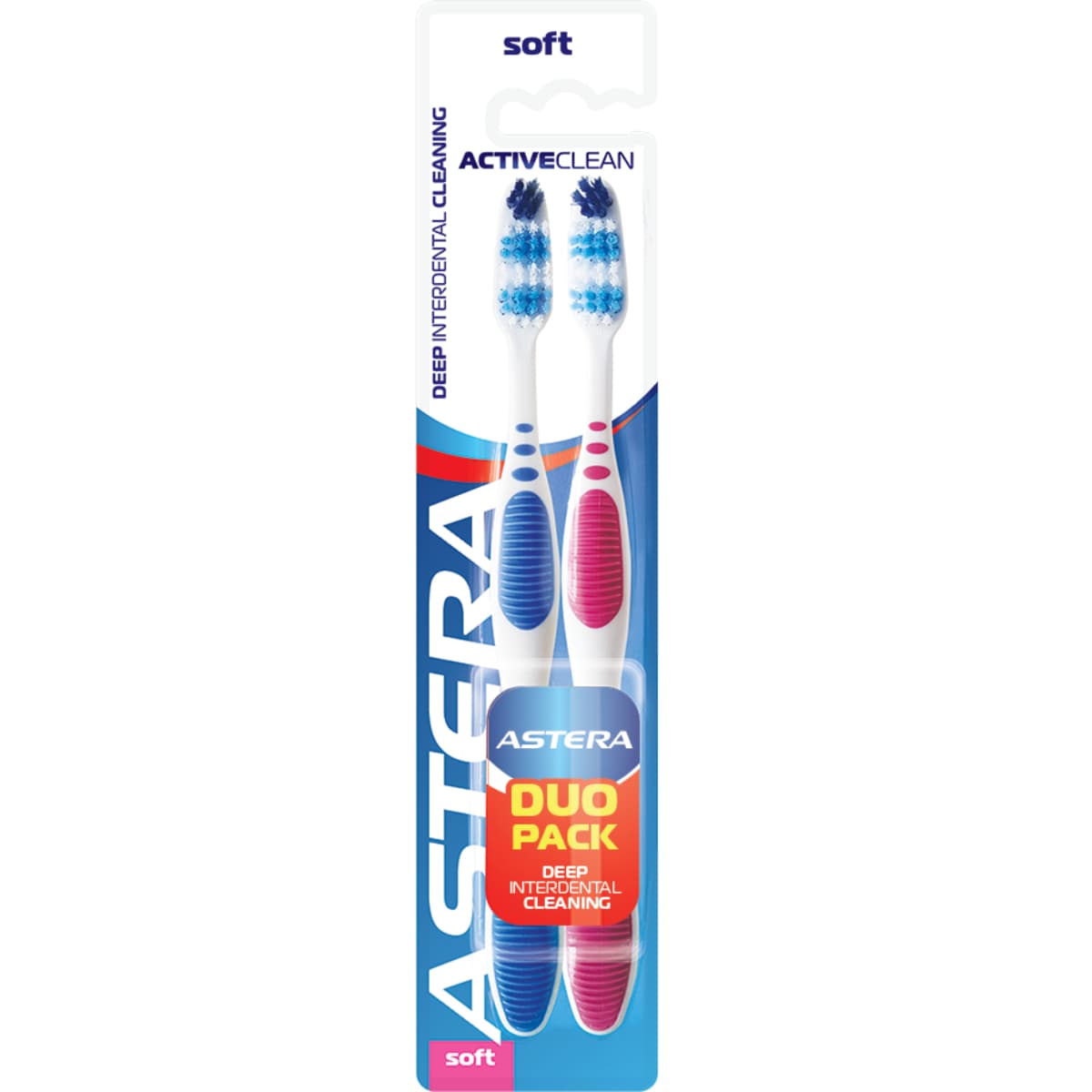 Astera, Toothbrush, Active Clean, Soft - 2 Pcs (Larawan 1 ng 1)