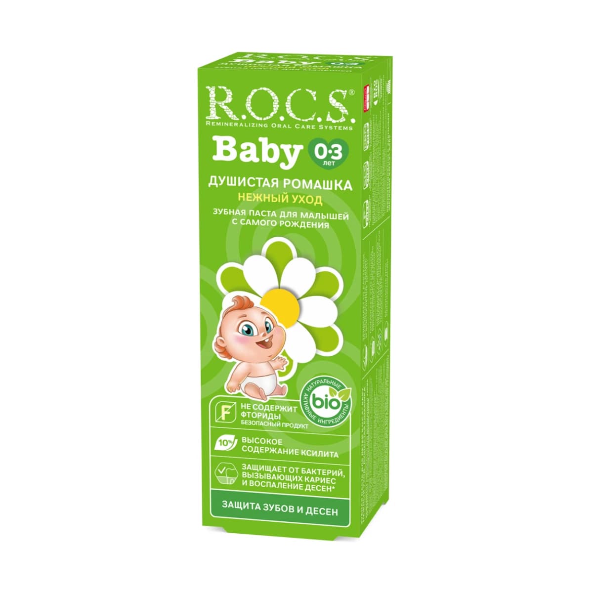 ‏R.O.C.S, Toothpaste Baby Camomile, 0-3 Year - 45 Gm (Larawan 1 ng 2)