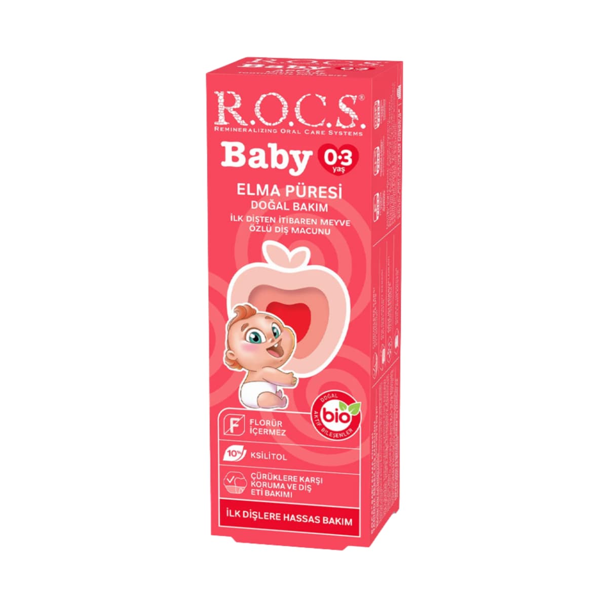 ‏R.O.C.S, Toothpaste Baby Mild Care Apple, 0-3 Year - 45 Gm (Larawan 2 ng 2)
