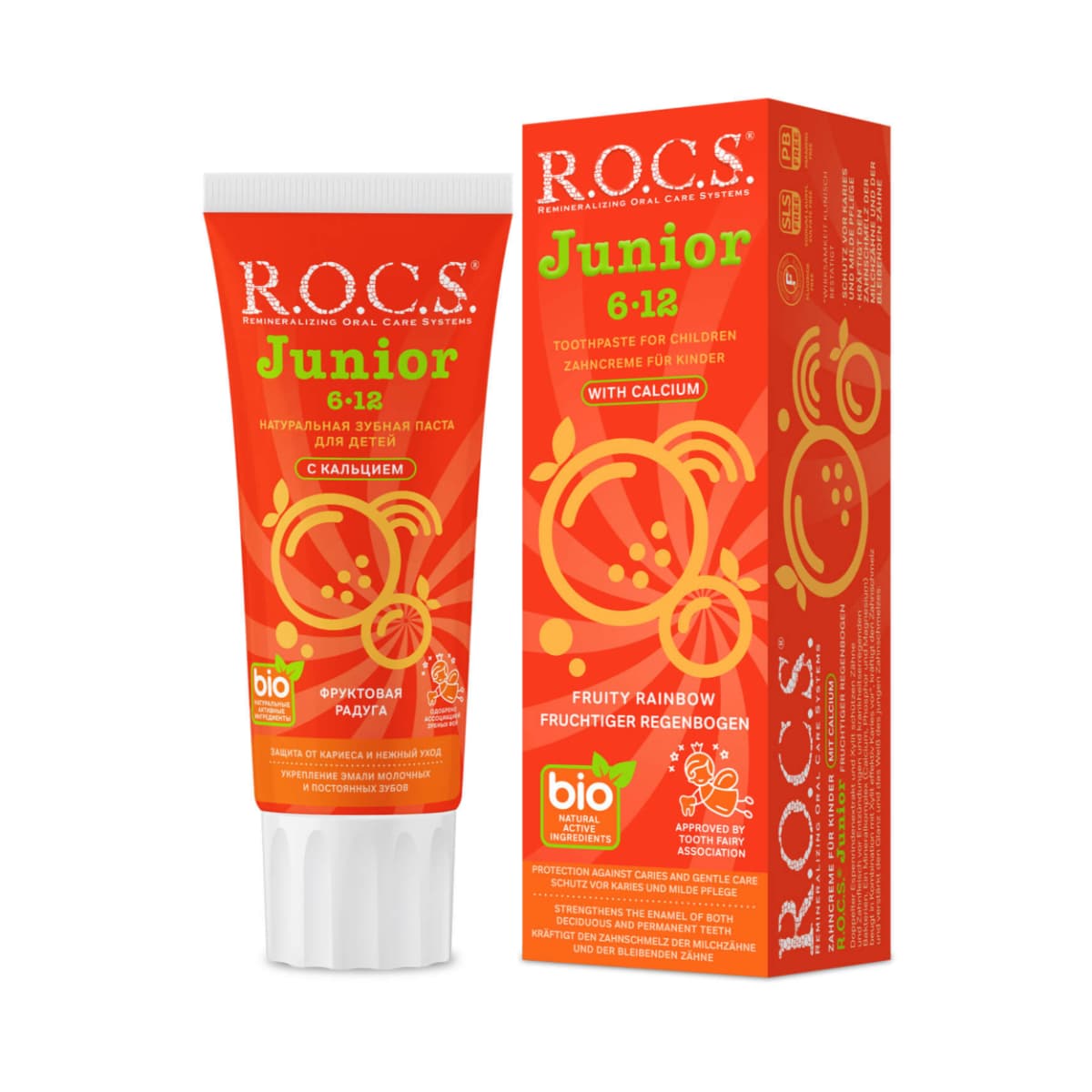 R.O.C.S, Toothpaste Junior Fruity Rainbow, 6-12 Year - 1 Pc (Larawan 2 ng 2)